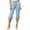 *Blue, variant on VBVC Women's Adjustable Hem Capri Cargo Pants , Calf Length Hiking Pants For Women,Ladies' Button Fly Outdoor Cropped Trousers with Pockets,Beige,S-2XL