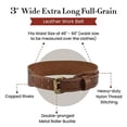 thumbnail image 2 of Style n Craft - 3" Wide Extra Long Full-Grain Leather Work Belt, Durable and Rugged Belt, Dark Tan (98439), 2 of 6