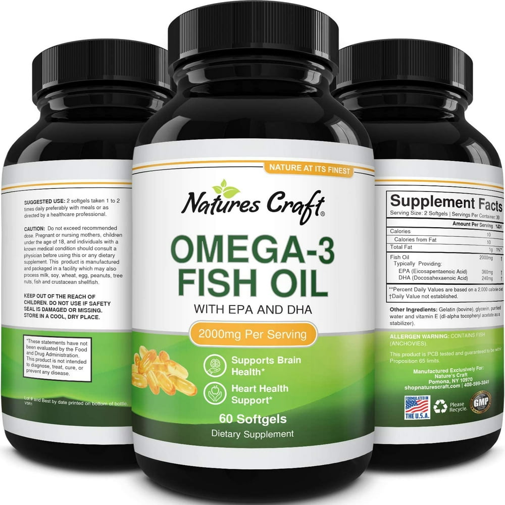 Omega 3 Fish Oil Supplement EPA DHA Fish Oil Omega 3 Supplement with Immune Booster Brain