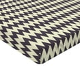 thumbnail image 2 of Ambesonne Chevron Fitted Sheet, Narrow Sharp Zigzags, Queen Size, Dark Blue Cream, 2 of 3