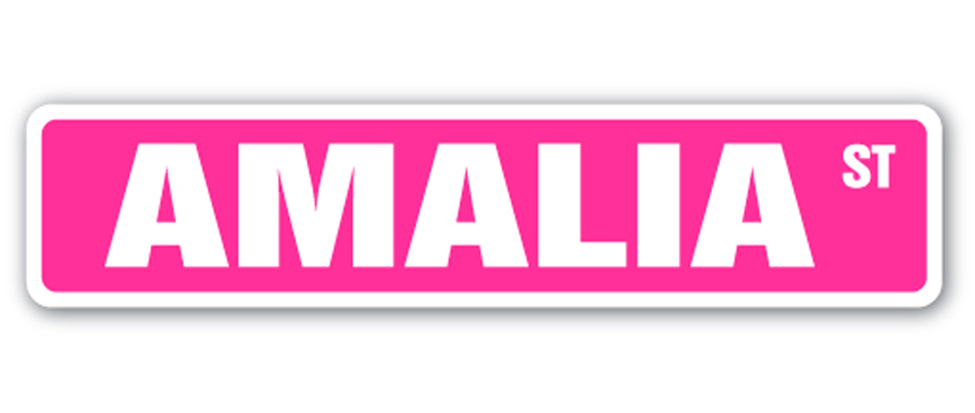 Indoor//Outdoor AMELIA Street Sign Childrens Name Room Decal