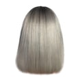 thumbnail image 1 of Peluca HUOGUO, de pelo sintético, corto y rizado, gris degradado, para fiesta, 1 of 5