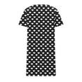 thumbnail image 6 of Sakmal House Dress for Women Full Zip with Pockets Nightshirt Hearts Print Short Sleeve Black Nightgowns, 6 of 6