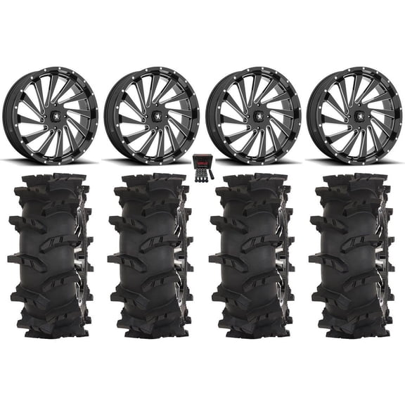 MSA Blade 20" Wheels Milled 33" Outlaw Max Tires Sportsman RZR Ranger