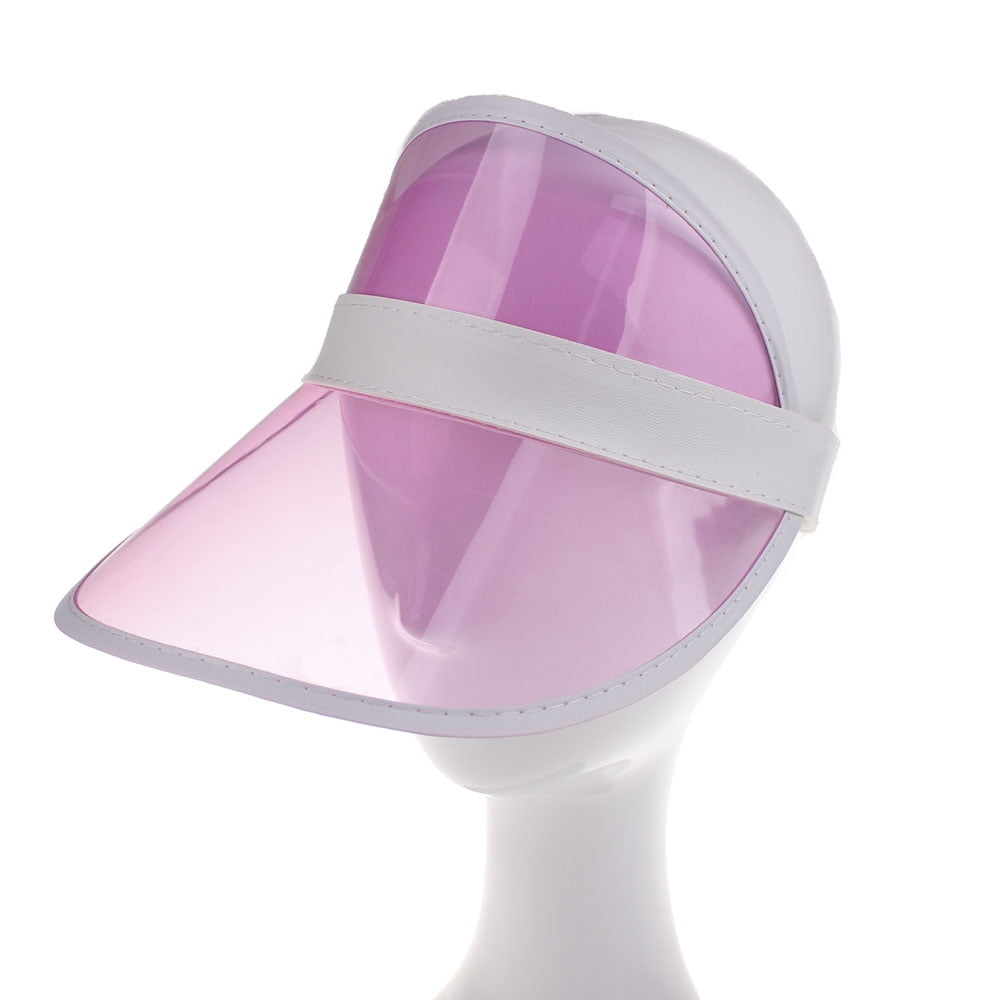 Merqwadd Adult Summer PVC Hat Sun Visor Party Hat Clear Plastic