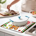 thumbnail image 3 of Christmas Drying Mat for Kitchen Counter 16" X 18" Gingerbread Dish Drying Mat for Kitchen Decor Gold Bells and flowers Xmas Drying Mats For Home Counter Drying Mats For Dishes Dish Mat Drying Mat, 3 of 7