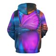 thumbnail image 3 of Vibrant Butterfly Reflection Art 3D Print Hoodie Men Women Autumn Thin Pullover Sweatshirt Vintage Streetwear Tops, 3 of 6