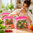 thumbnail image 2 of ITPCINC Reusable Silicone Food Storage Bags, Half Gallon 64 oz (1.9 L) Leakproof Freezer & Microwave Safe Reusable Bags, BPA-Free Stand-Up Silicone Bags, Pink, 2-Pack, 2 of 5