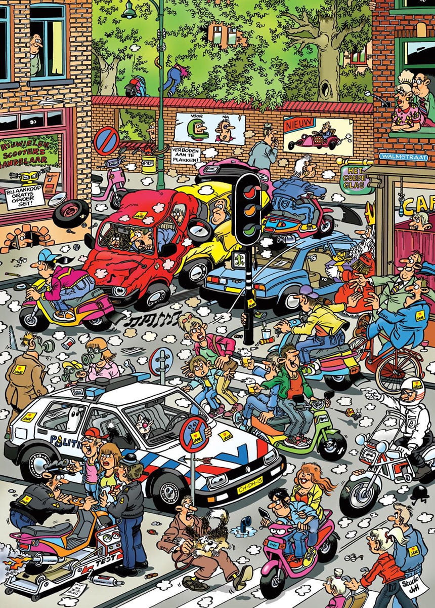 Jumbo Scooter Scramble By Artist Jan van Haasteren 500 Piece Graphics ...