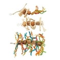 thumbnail image 3 of Juguetes para masticar pájaros, nueces, cuerda de cáñamo, cáscara de maíz, colorido, resistente a mordeduras, juguetes para morder colgantes, 3 uds., 3 of 12