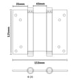 thumbnail image 4 of Ranbo 5 Inch Double Action Spring Hinges 304 Stainless Steel Self Closing Two Way Acting Hinges for Exterior Cafe Saloon Pub Swinging Doors, Including Pins and Screws, 1 Pair, Brushed, 4 of 4