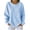 Light Blue, variant on HAiming Striped Sweatshirts for Women Long Sleeve Loose Casual Scoop Neck Comfy Shirts Fall Winter Going out Tops