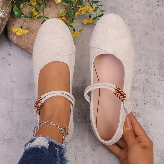 Willtoo Velvet Mary Jane Flats for Women Dressy Comfortable Square Toe Ballet Flats with Buckle Strap Retro Mary Jane Shoes