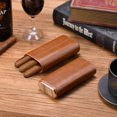 thumbnail image 5 of 1 Uds. Funda para puros forrada de madera de cedro-estuche de viaje para cigarros cortador de puros humidor (marrón), 5 of 5