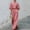 Pink, variant on Womens Casual Two Piece Outfit High Neck Puff Sleeve Crop Top High Waist Wide Leg Pants Textured Casual Set Sky Blue XL(XL)