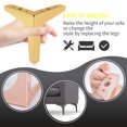 thumbnail image 4 of 7 Inch / 17cm Metal Furniture Legs, Btowin VCF 4Pcs Gold Triangle Diamond Furniture Feet Modern Style Furniture Sofa Legs, DIY Heavy Duty Replacement Legs for Cabinet Sofa TV Stand Bookcase, 4 of 6