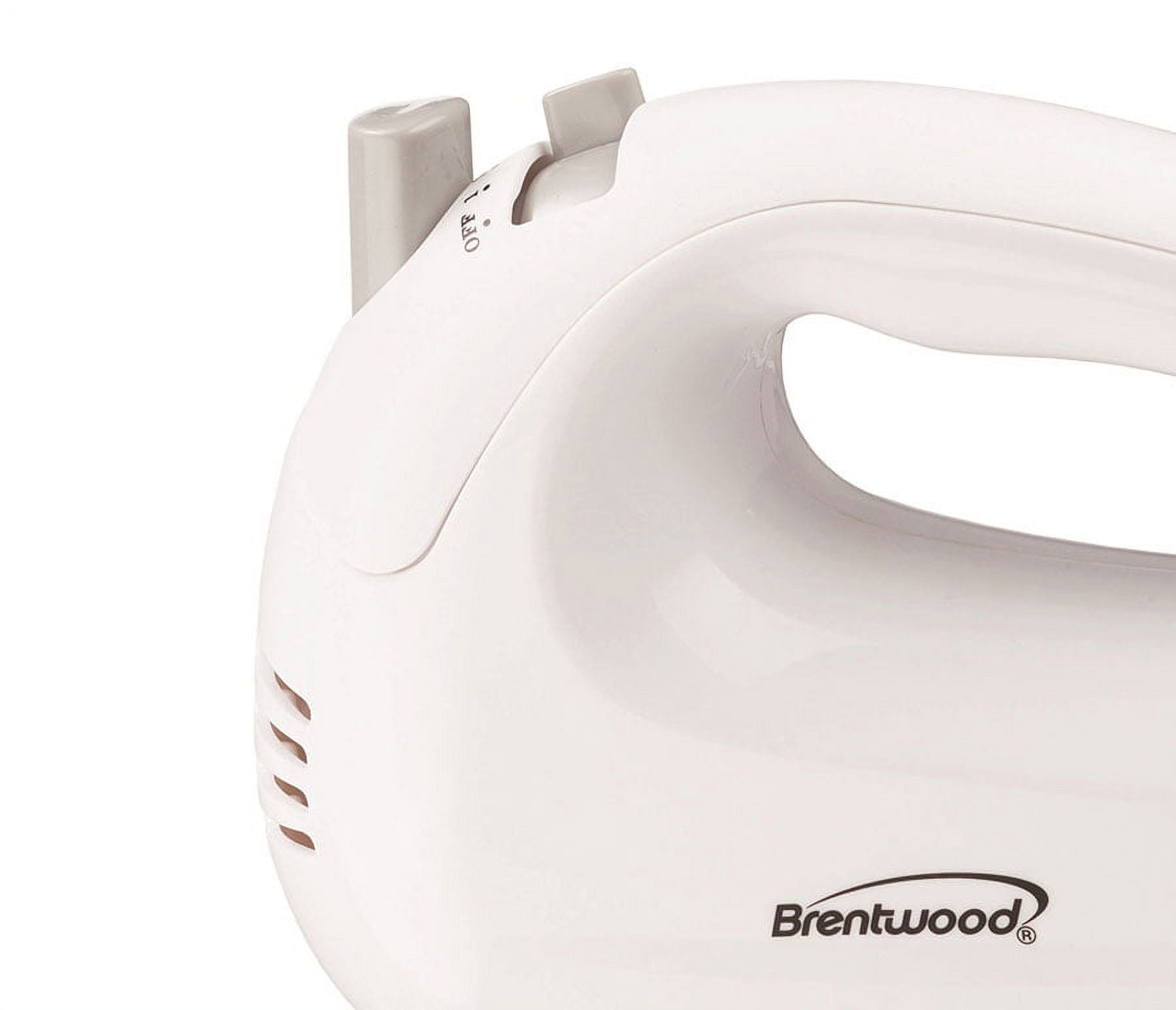 Brentwood HM-45 Lightweight 5-Speed Electric Hand Mixer, White
