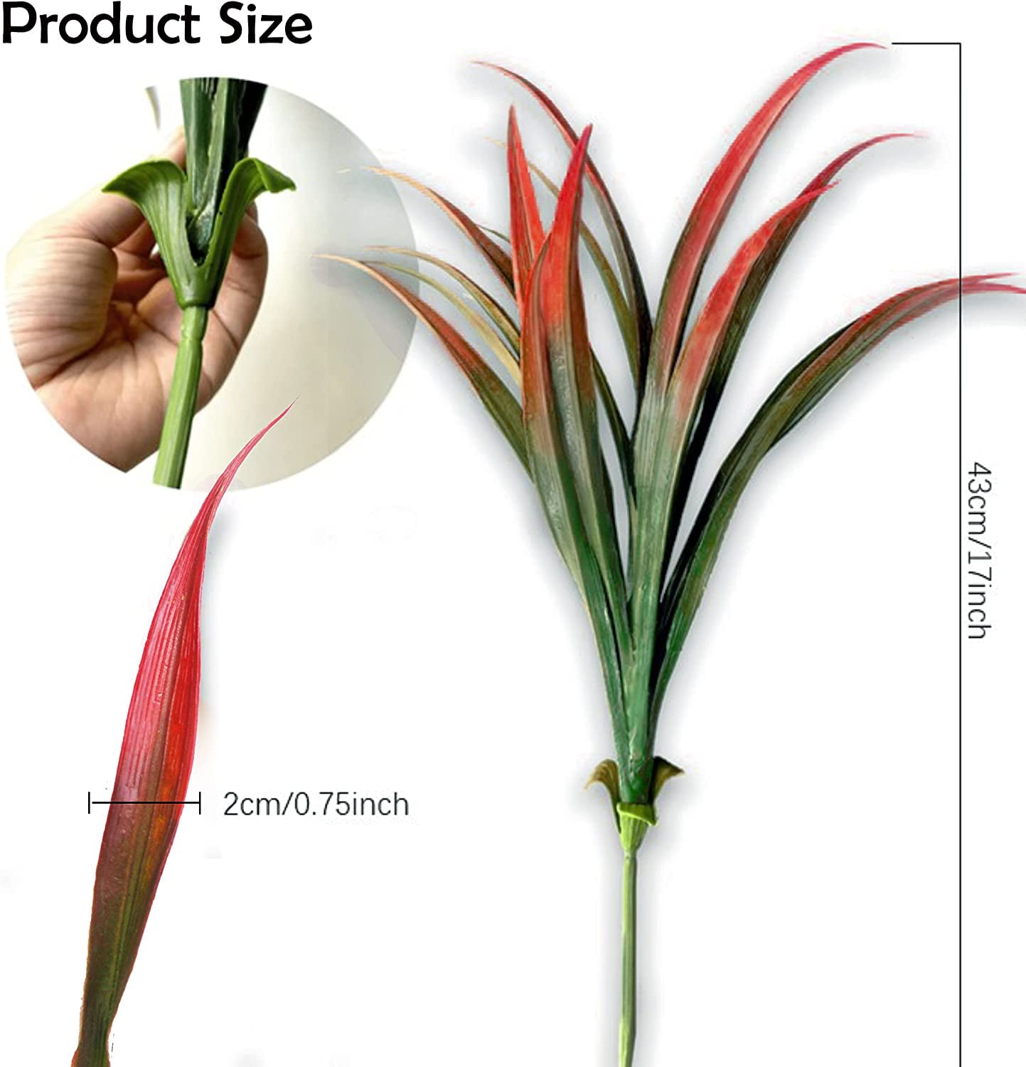 Sinhoon 8 Pcs Outdoor Fake Plants UV Resistant Artificial Tropical Plants Flowers Faux Garden Grass Plants Decor Fall Winter Summer Planters Patio Front Door Porch Plastic Bushes & Shrubs Decoration