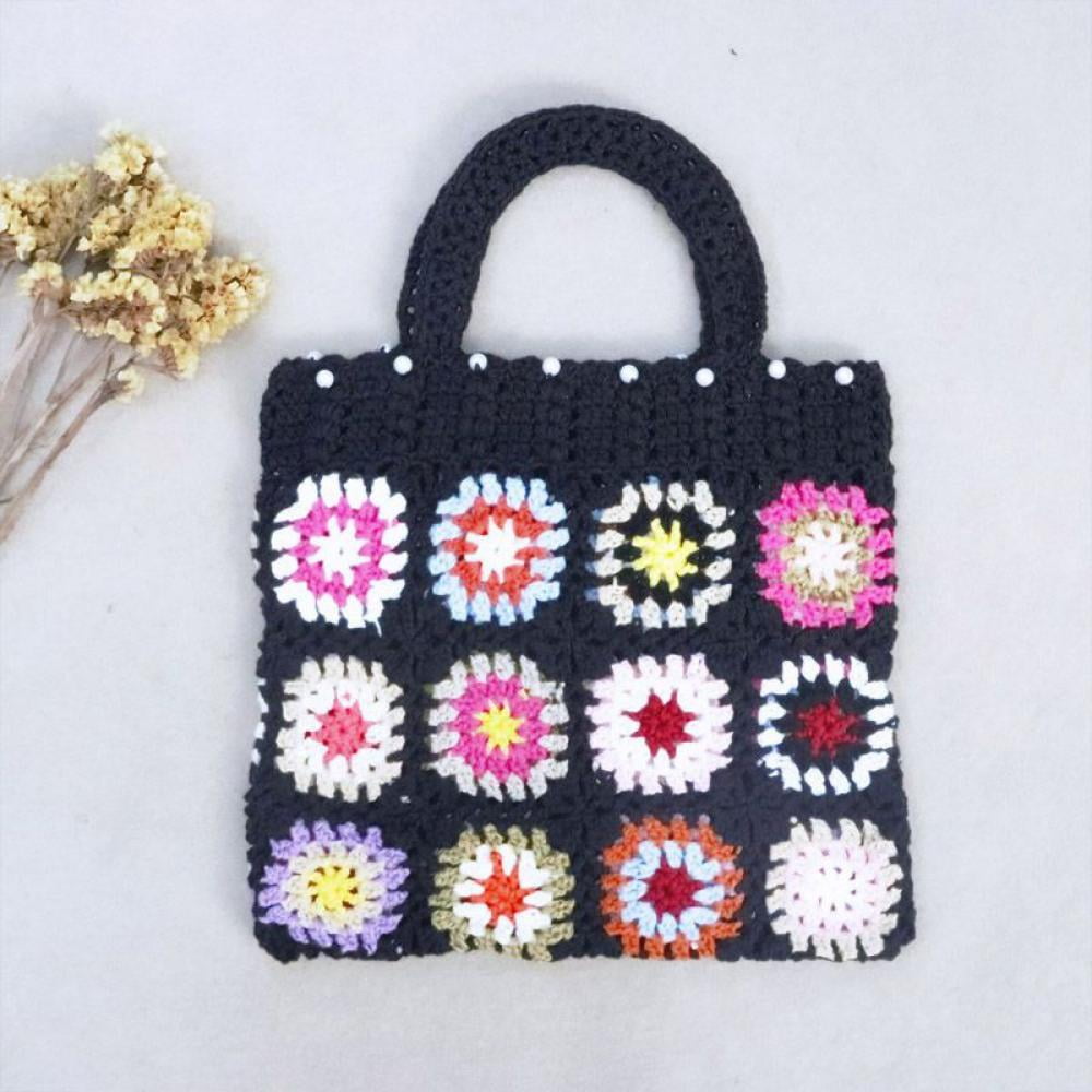 Black Small Crochet Tote Bag