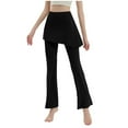 thumbnail image 2 of Odbmxy Yoga Pants for Women Flare-Leg High Rise Womens Pants Plus Size Slim Wide-Leg Yoga Plain Long Sports Black Culottes Pants,M, 2 of 3
