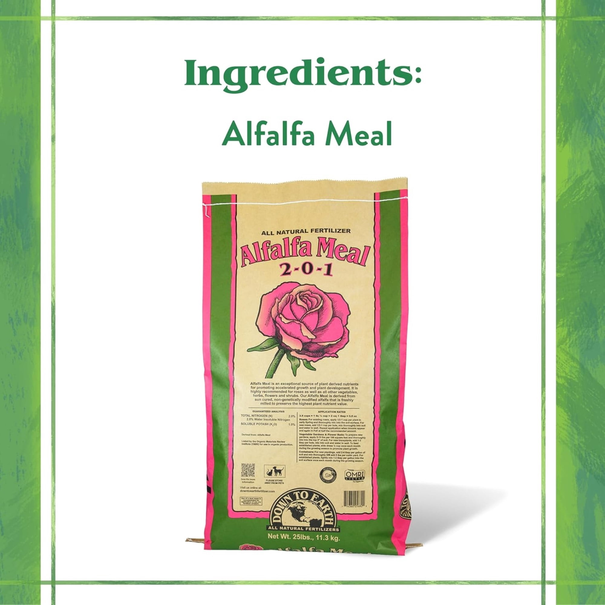 Down To Earth Alfalfa Meal 2-0-1 Organic Plant Food, 40 lb Bag