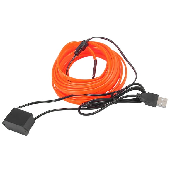 5 Metros/16pies Coche Interior USB EL Cable Tira Naranja Fría Luz Juego