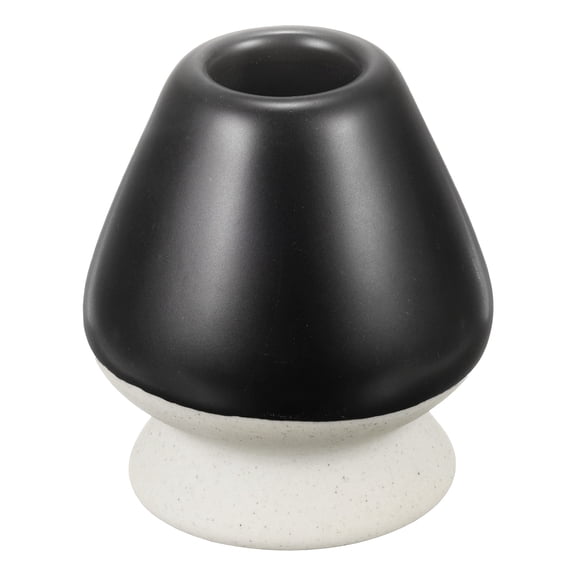 Uxcell Ceramic Chasen Stand 70mm Matcha Whisk Holder Teas Set Whisks Stand Traditional Matcha Tea Chasen Holder Tea Set Accessories for Tea Tasting, Beige/Black