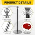 thumbnail image 6 of 4 PCS Stainless Steel Stanchion Post, 5 Ft Velvet Ropes and Poles Crowd Control Barriers with Fillable Base, Exhibition Crowd Control Poles for Theaters, Parties, Weddings, Exhibitions, Silver, 6 of 9