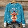 thumbnail image 5 of Festive Print Cozy Flannel Pullover Sweater For Casual Long Sleeve Crewneck Holiday Top Soft Warm Winter Knitwear, 5 of 5