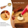 thumbnail image 1 of Cuadros Decorativos Sello de cera de fuego de latón Retro, cuchara de cera de sellado con mango de madera de cobre Vintage, 1 of 5
