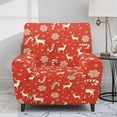 thumbnail image 2 of Renewold Reindeer Candy Cane Snowflake Red Recliner Chair Cover Machine Washable Recliner Sofa Slipcover 4 Pieces Universal Reclining Couch Cover with Pocket for 1 Cushion Reclining Sofa, 2 of 8