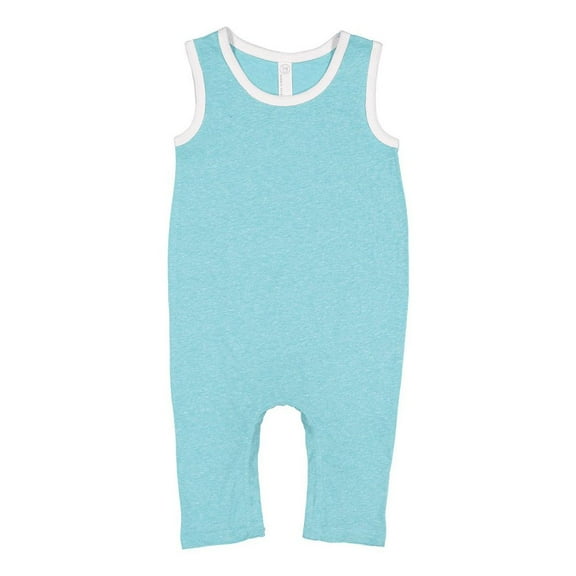 Infant Harborside Mélange Tank Romper , Caribbean Melange , Newborn
