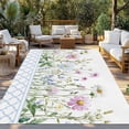 thumbnail image 2 of Spring Daisy Outdoor Rug for Patio/Deck/Porch, Non-Slip Large Area Rug 5 x 7 Ft, Blue Moroccan White Wildflowers Country Plants Indoor Outdoor Rugs Washable Area Rugs, Camping Rug Carpet Runner, 2 of 8