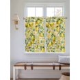 thumbnail image 2 of Yellow Lemons Bathroom Window Curtain, Summer Botanical Checkered Pastoral Light Filtering Coffee Kitchen Curtains, Bedroom Living Room Curtains 2 Panel 84"x54", 2 of 6