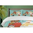 thumbnail image 4 of Ambesonne Christmas Duvet Cover Sets, Snowman Bear Fox Santa, 2-King, Pale Teal and Multicolor, 4 of 7