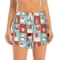 thumbnail image 2 of Sigee Warm Christmas Memories for Women's Athletic Shorts High Waisted Running Shorts Pocket Sporty Short Gym Elastic Workout Shorts-Small, 2 of 7