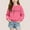 Hot Pink, variant on Girls Valentine Shirt Blue Heart Print Long Sleeve Crewneck for Kids to Youth | Kids Valentine Sweatshirt | Valentine's Day Gift,Size 7-8 T