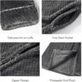 thumbnail image 4 of Robes for Women, LOFIR Long Womens Robes, Cozy Soft Fluffy Fleece Front Zipper Robe, Warm Plush Winter Bathrobe with Side Pockets, Gray, M, 4 of 8