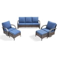 thumbnail image 2 of OPOHORO 5-Piece Outdoor Conversation Sets with Sofa, Swivel Rocking Chairs and Ottomans, 2 of 13