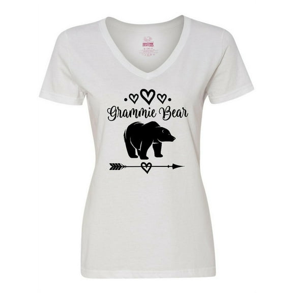 Inktastic Grammie Bear Grandma Women's V-Neck T-Shirt