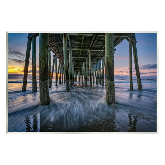 Stupell Under Pier Beach Waves Photography Landscape Photography Wall Plaque Unframed Art Print Wall Art