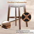 thumbnail image 6 of HomeMiYN Modern Swivel Counter Stool with Round Base Beige Boucle Fabric Upholstered Barstool Set of 2 with Solid Wood Legs, 6 of 6