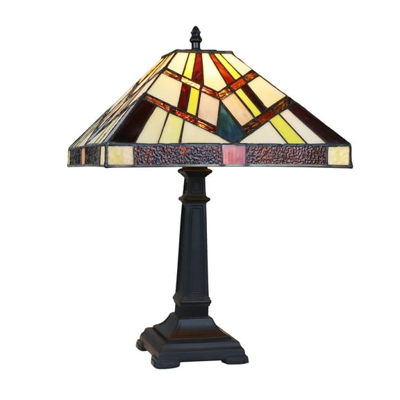 Radiance Goods Mission Tiffany-Style Blackish Bronze 1 Light Table Lamp 12" Wide
