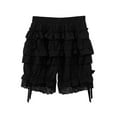 thumbnail image 3 of LiiYii Women's Safety Shorts Lace Ruffles Pumpkin Bloomer Knicker Victorian Pumpkin Panties Black S, 3 of 5