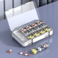 thumbnail image 3 of JIEMUCES Monthly Pill Organizer Transparent Storage Box Food Grade BPA Free Large Capacity 30 Days Pill Box Organizer, 3 of 8