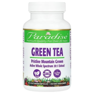 Paradise Herbs Green Tea, 120 Vegetarian Capsules (250 mg per Capsule)