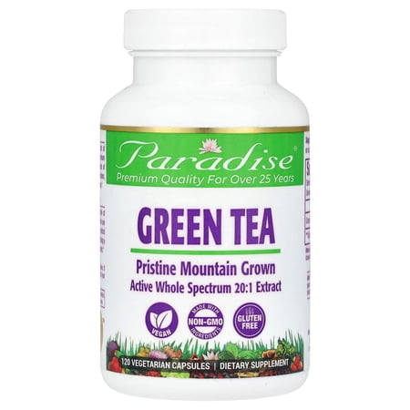 Paradise Herbs Green Tea, 120 Vegetarian Capsules (250 mg per Capsule)