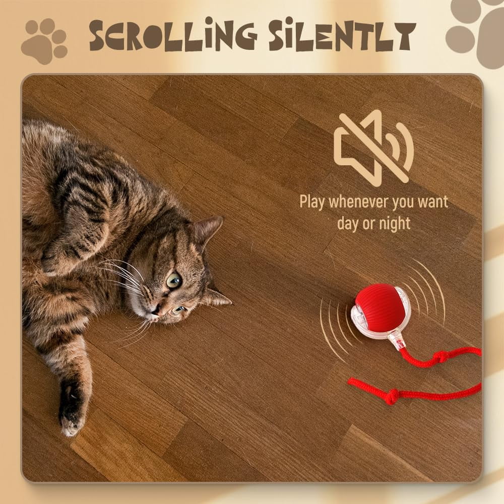 Interactive Cat Toy Balls, 2024 Upgraded Cat Toys for Bored Indoor Adult Cats, Smart Self Rolling Interactive Cat Dog Ball, Automatic Moving Peppy Pet Ball for Cats Kitten (3 Pcs)