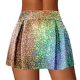thumbnail image 4 of FASHOFT Tennis Skirt For Women Shiny Sequin Double Layer Skort Elastic Waist For Carnival Events And Daily Sports Activities Womens Athletic Skirts Multicolour, 4 of 6