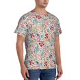 thumbnail image 2 of Vsdgher Trendy Floral Design Print Men's Dry Fit Mesh Athletic Shirts Moisture Wicking Tennis T-Shirt Tops, 2 of 9